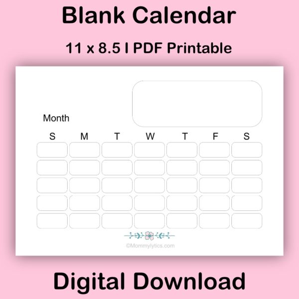Minimalist blank calendar