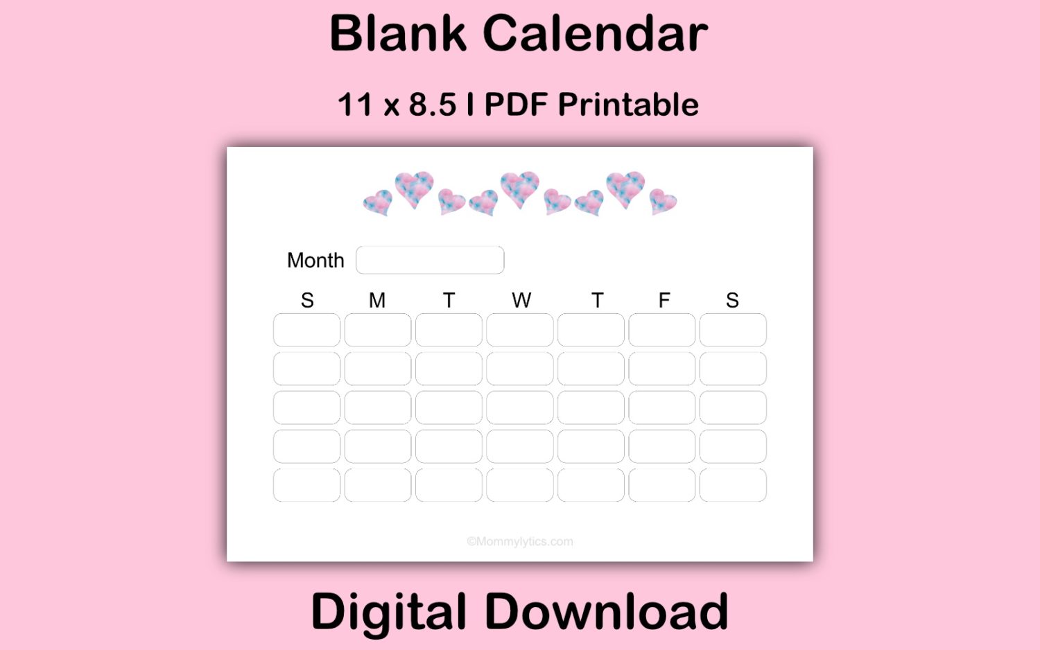 Blank calendar