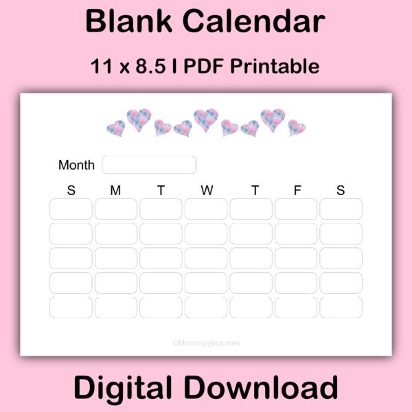 Blank calendar