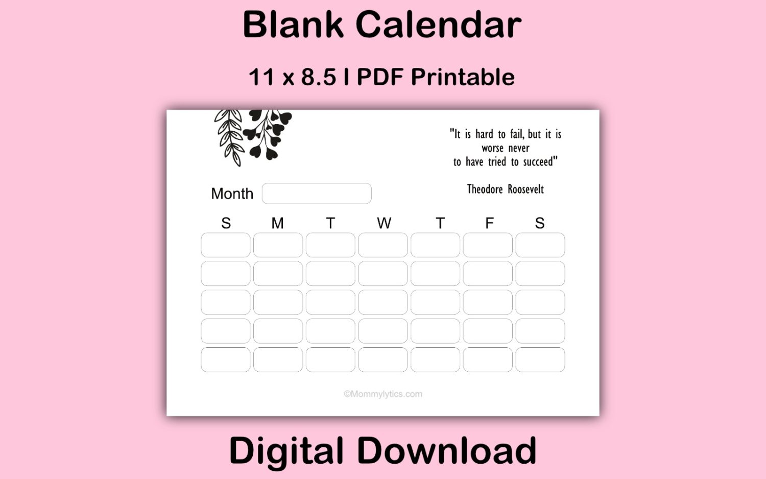 Blank calendar